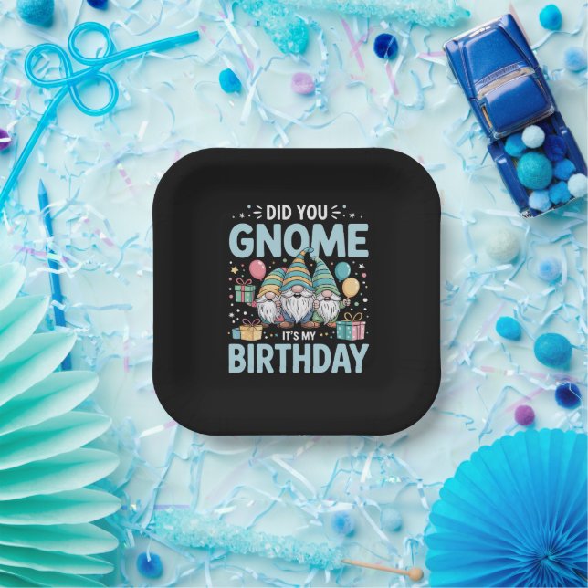 Assiettes En Carton Tu as Gnome C'est mon Gnomies Party d'anniversaire (Fête)