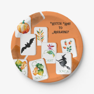 Assiettes En Carton Tuiles de Mahjong fantaisistes pour Halloween