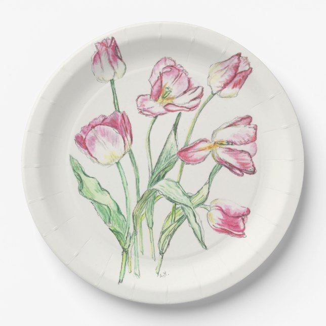 Assiettes En Carton Tulipes de Triomphe (Devant)