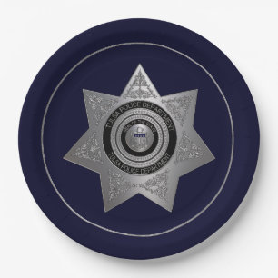 Assiettes En Carton Tulsa-Police-Dept-Badge-OPTION 1 PLAQUE PAPIER