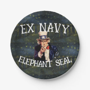 Assiettes En Carton Tump Ex Marine Éléphant Sceau Film Livre Fête Ypre