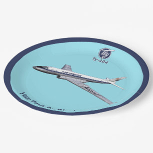 Assiettes En Carton Tupolev (Т у п л о в) Tu-104 Airliner