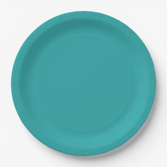 Assiettes En Carton Turquoise chaud (Devant)