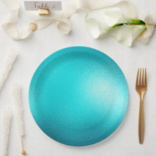 Assiettes En Carton Turquoise Chic Aqua Blue Mariage