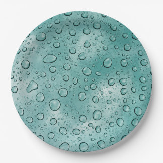 Assiettes En Carton Turquoise Color Water Drift Amusant