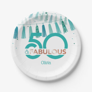Assiettes En Carton Turquoise moderne 50 et fabuleuse fête des 50 ans