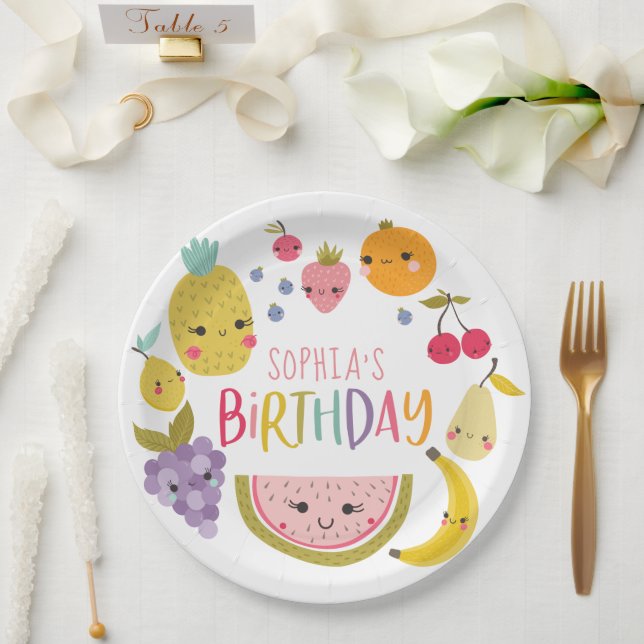 Assiettes En Carton Tutti Frutti Anniversaire Plaques papier (Mariage)
