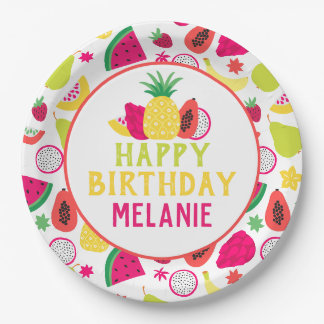 Assiettes En Carton Tutti Frutti Fruit Tropical Anniversaire