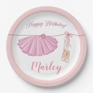 Assiettes En Carton Tutu Ballerine Danse Joyeux Anniversaire Fête