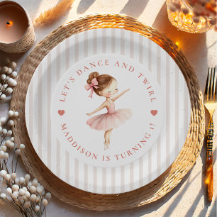 Assiettes En Carton Tutu Ballerine Danseuse de Ballet Fille Anniversai