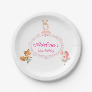 Assiettes En Carton Tutu Cute Ballerina Ballet Animaux Fête d'annivers