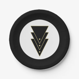 Assiettes En Carton Tuxedo Art Déco Moderne