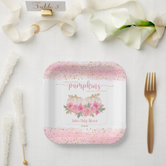 Assiettes En Carton Twin Baby Girls Citrouille Rose Gold Douche Favori