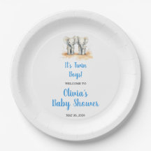 Twin Baby Shower Plate