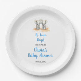 Assiettes En Carton Twin Baby Shower Plate