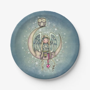 Assiettes En Carton Twinkle Little Angel et hibou illustration d'art