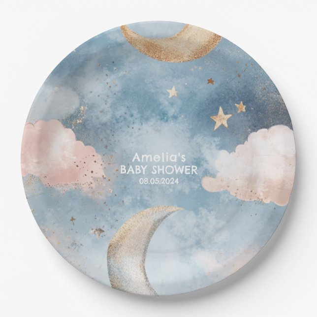 Assiettes En Carton Twinkle scintiller petite étoile Baby shower migno (Devant)