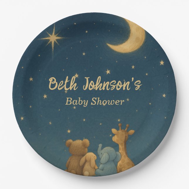 Assiettes En Carton Twinkle Twinkle Little Star Baby shower (Devant)