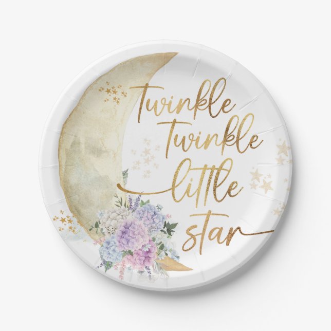 Assiettes En Carton Twinkle Twinkle Little Star Baby shower (Devant)