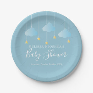 Assiettes En Carton Twinkle Twinkle Little Star Blue Baby Boy Douche
