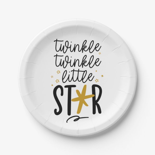 Assiettes En Carton Twinkle Twinkle Little Star Doodle (Devant)
