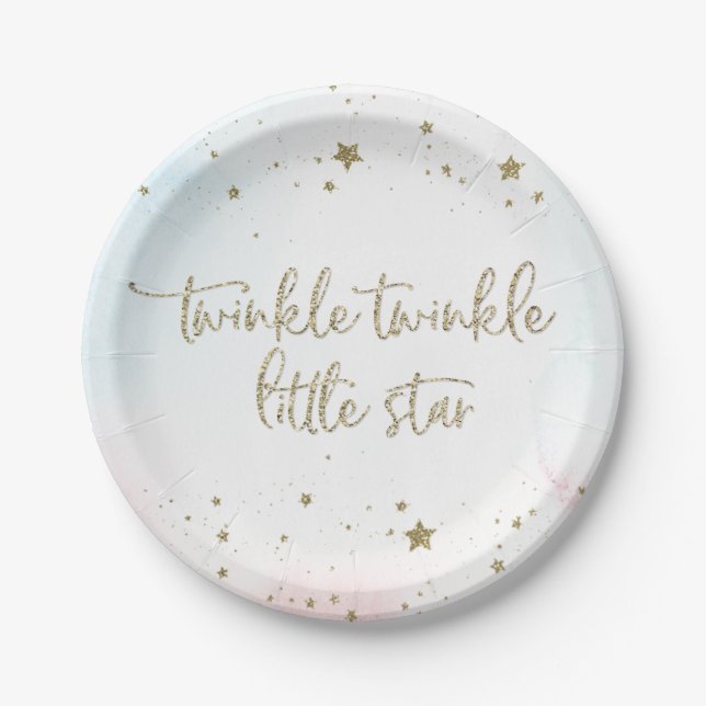 Assiettes En Carton Twinkle Twinkle Little Star Sexe Plaques de révéla (Devant)