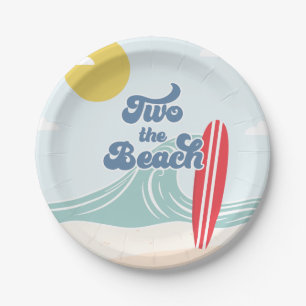 Assiettes En Carton Two Beach Surf Beach 2e anniversaire