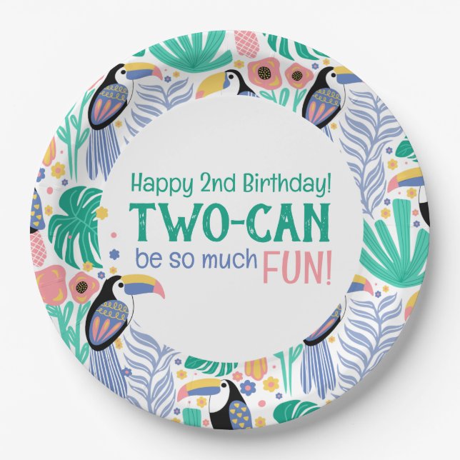 Assiettes En Carton TWO-CAN Be So Much Fun, Birthday (Devant)
