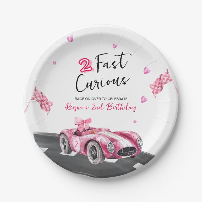 Assiettes En Carton Two Fast Curious Birthday  (Devant)