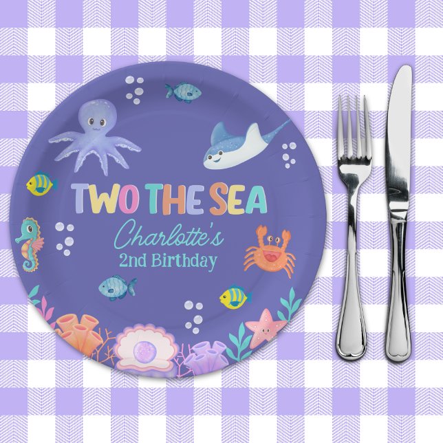 Assiettes En Carton TWO the SEA Party – 2nd Birthday Ocean Theme (Créateur téléchargé)