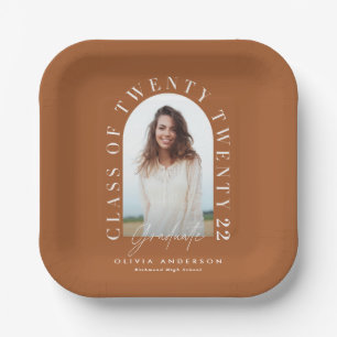 Assiettes En Carton Typographie géométrique moderne diplôme d'arc phot