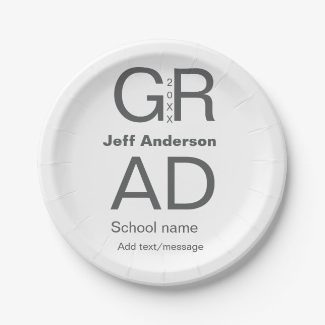 Assiettes En Carton Typographie moderne graduation simple minimum c (Devant)