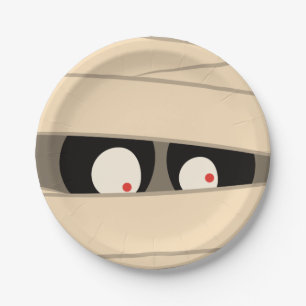 Assiettes En Carton Typographie moderne Mummy Monster Halloween