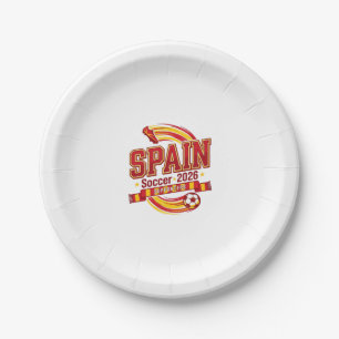 Assiettes En Carton Typographie Pays Espagne Football 2026 Football Gr