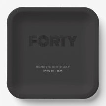 Typographie Rétro Moderne Noir 40e Anniversaire
