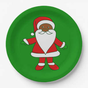 Assiettes En Carton ugly christmas black african american santa claus