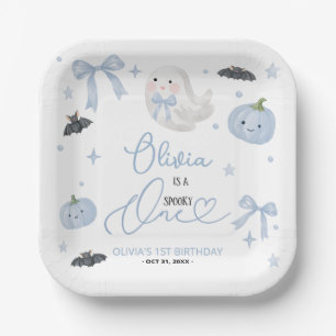 Assiettes En Carton Un anniversaire de 1 an Blue Spooky One Halloween 