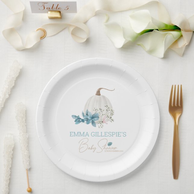 Assiettes En Carton Un Baby shower Automne Un Peu Citrouille (Mariage)