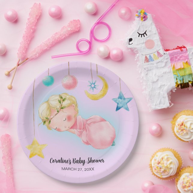 Assiettes En Carton Un Baby shower de petite fille doux (Fête)