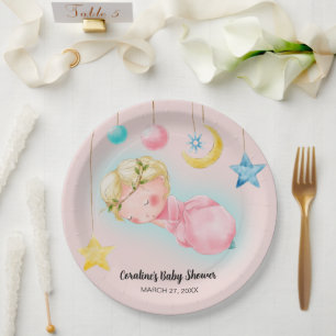 Assiettes En Carton Un Baby shower de petite fille doux
