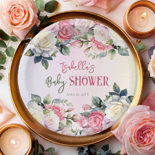 Assiettes En Carton Un Baby shower Floral Un Petit Rose