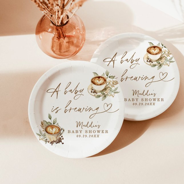 Assiettes En Carton Un bébé brasse des plaques de papier, Baby shower  (Créateur téléchargé)