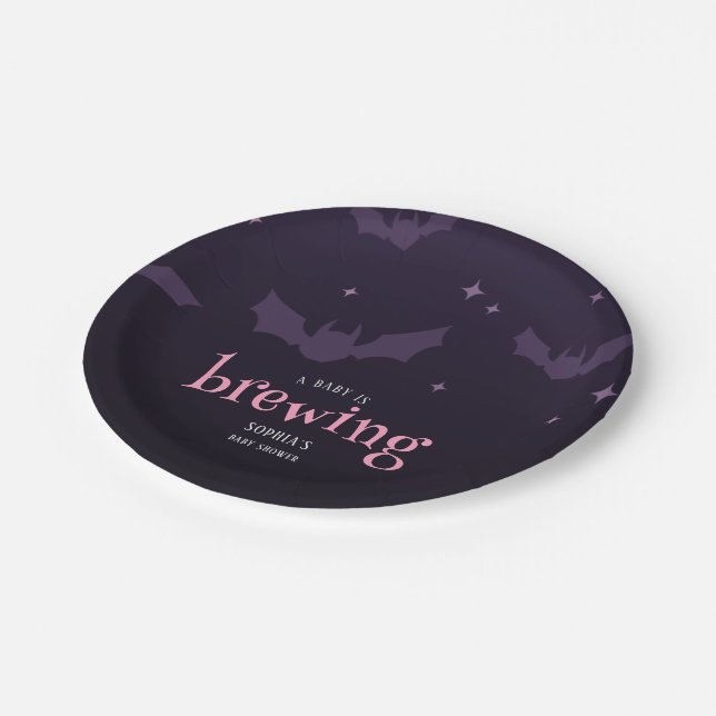 Assiettes En Carton Un Bébé brasse du Baby shower Éffrayant (Angle)