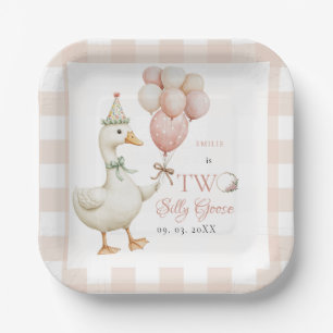 Assiettes En Carton Un bébé sot d'oie 2e anniversaire