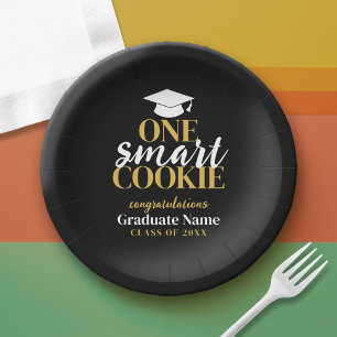 Assiettes En Carton Un cookie intelligent - Moderne Black Gold Graduat