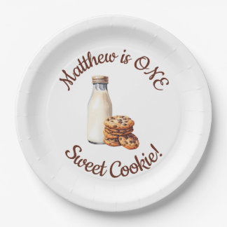 Assiettes En Carton Un Cookie Sucré ! Première fête d'anniversaire