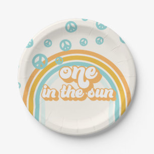 Assiettes En Carton Un dans le Soleil Retro Boy 1er Anniversaire