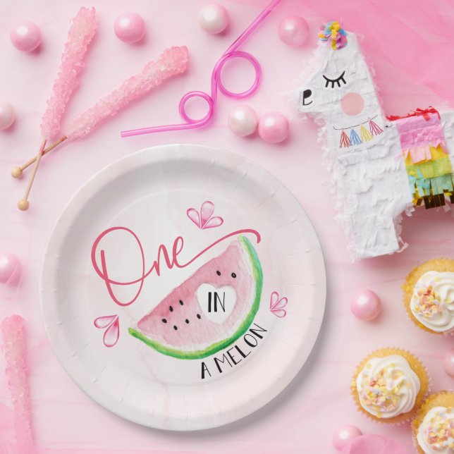Assiettes En Carton Un dans un Melon Birthday Watermelon (Fête)