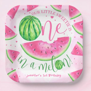 Assiettes En Carton UN dans un Melon ! Fête d'anniversaire de la pastè