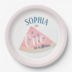 Assiettes En Carton Un dans un Melon Watermelon Girl rose Anniversaire